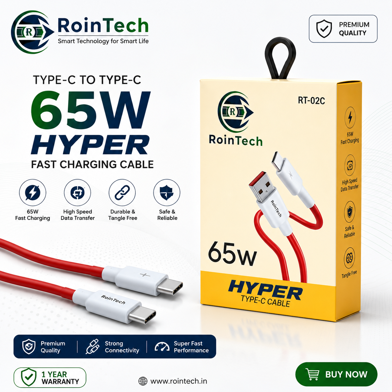 USB Data Cable 65W Ty...